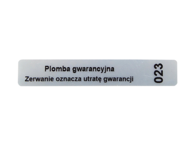 Plomby gwarancyjne stickery 60x20 void mat 500szt twój nadruk !