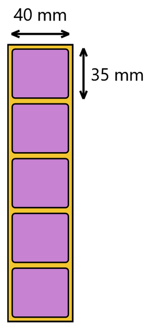 Etykieta termiczna 40x35 fioletowa / 2000 szt / 40