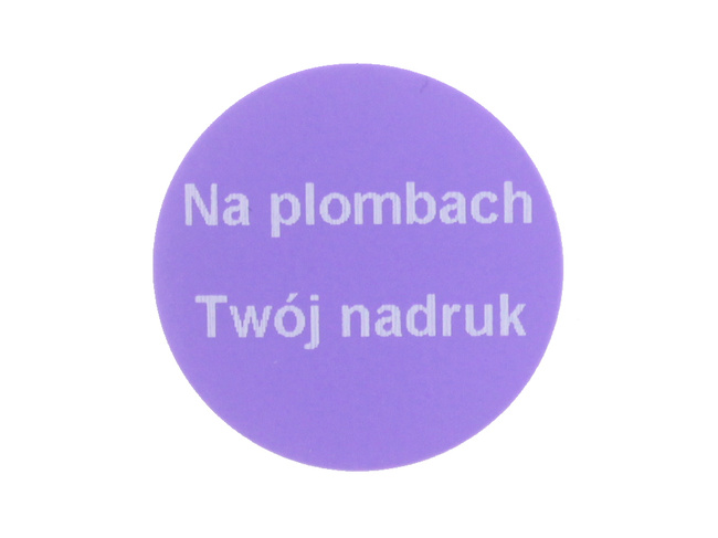 Plomba stickery fi40 mm purpurowy void 1000 szt twój nadruk !