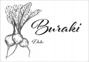 Etykieta termotransferowa 70x100 mat - buraki /  100 szt / 1" - (b.13)