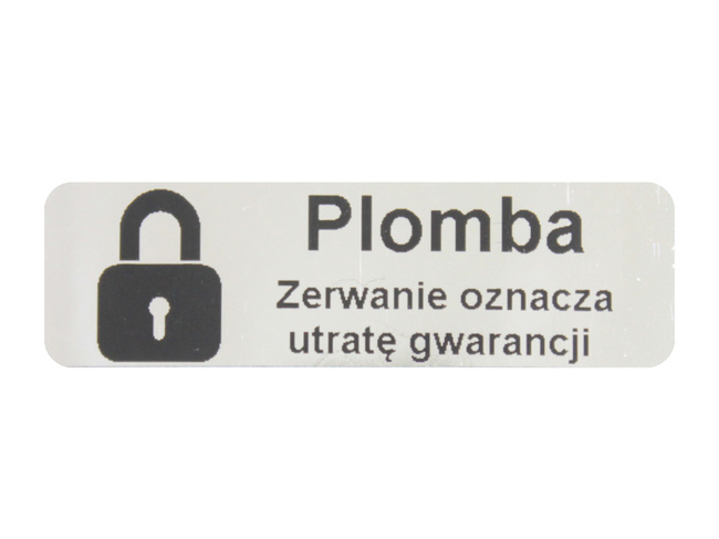 Plomby gwar stickery 40x12 void lustrzany 250szt twój nadruk !