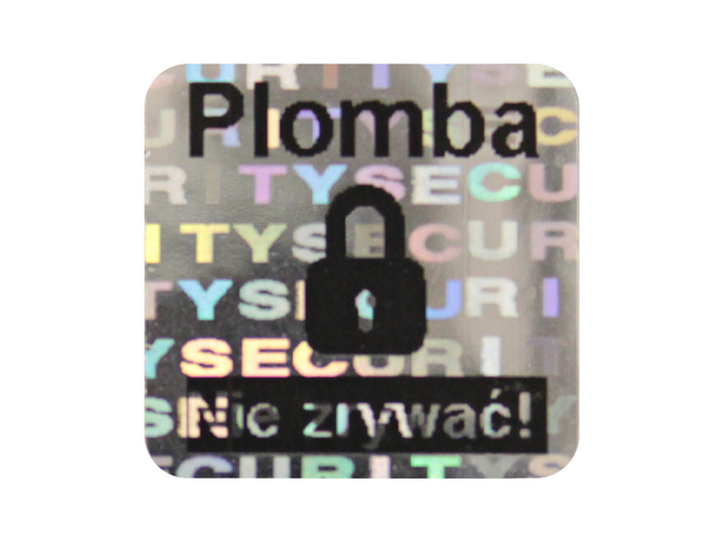 Plomby gwarancyjne stickery 12x12 hologram 250szt twój nadruk !