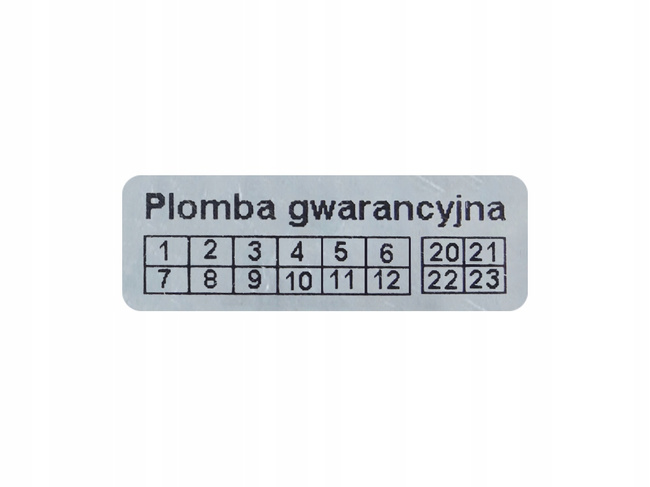 Naklejki serwisowe plomby 15x5 void mat 500 szt twój nadruk !