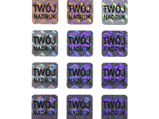 12x12mm hologram tetragon 250szt plomba z twoim nadrukiem