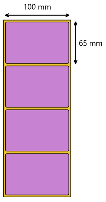 Etykieta termiczna 100x65 fioletowa / 1000 szt / 40