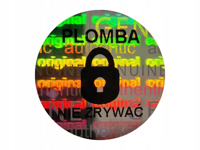 Plomby stickery fi40 hologram original 500szt twój nadruk !