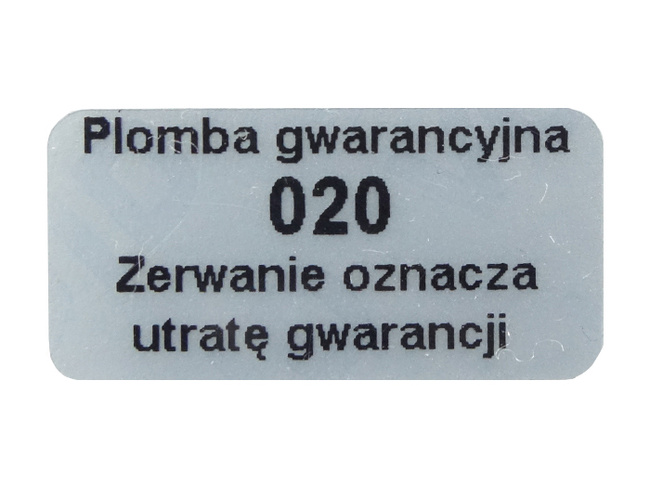 Plomby gwarancyjne stickery 50x20 void mat 250 szt twój nadruk !