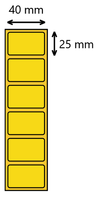 Etykieta termiczna 40x25 żółta / 2000 szt / 40