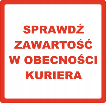 Etykieta ostrzegawcza 85x85 sprawdź zawartość /500 szt