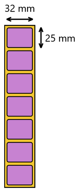 Etykieta termiczna 32x25 fioletowa / 2000 szt / 40