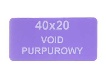 Plomby serwisowe stickery 40x20 purpurowy 1000szt twój nadruk !