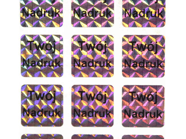 16x16mm hologram tetragon 500szt twój nadruk