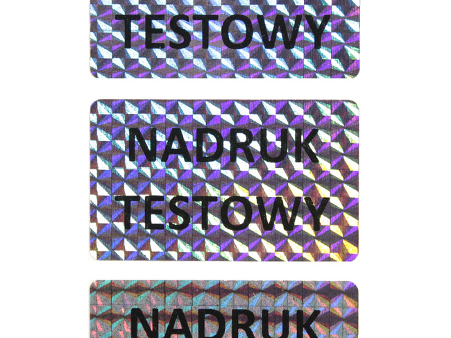 50x30mm hologram tetragon 250szt z twoim nadrukiem
