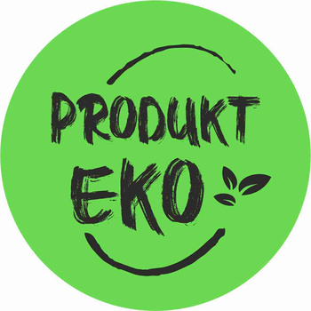 Fi30 etykieta papierowa zielona - nadruk "produkt eko" 100 szt