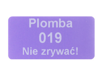 Plomby serwisowe stickery 30x15 purpurowy 250szt twój nadruk !