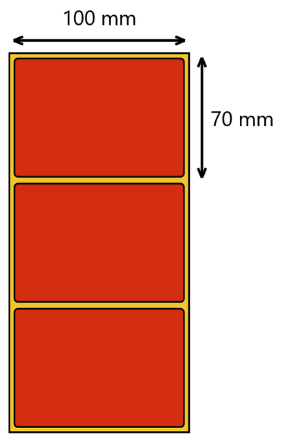Etykieta termiczna 100x70 czerwona / 1000 szt / 40