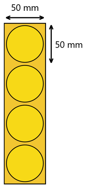 Etykieta termiczna fi50 żółta / 1000 szt / 40