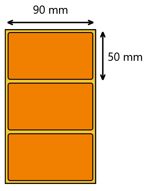 Etykieta termiczna 90x50 pomarańczowa / 1000 szt / 40