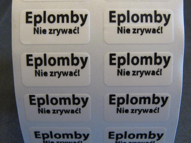 Plomba gwarancyjna 20x20 void biały 250szt twój nadruk !