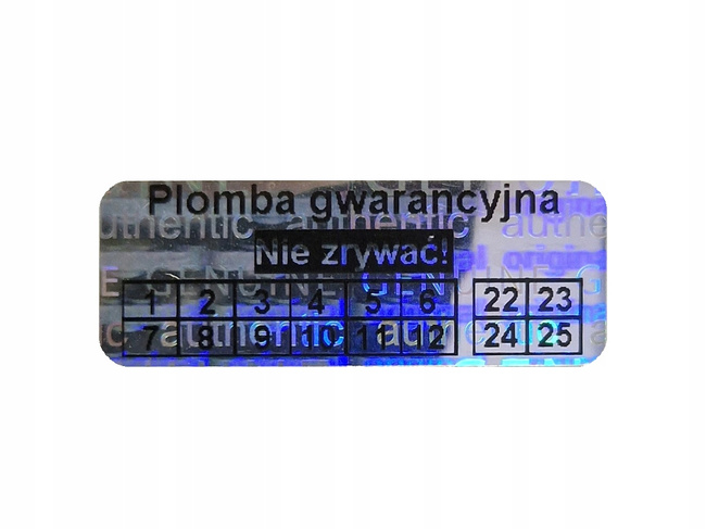 Plomby stickery 60x20 hologram original 250szt twój nadruk !