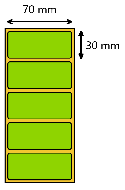 Etykieta termiczna 70x30 zielona / 2000 szt / 40