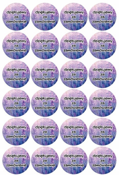 Naklejki podziękowanie za zam. fi40.wz.2 / 24 szt