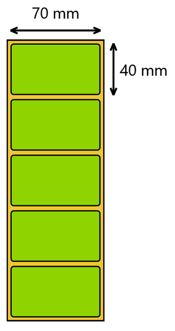 Etykieta termiczna 70x40 zielona / 1000 szt / 40