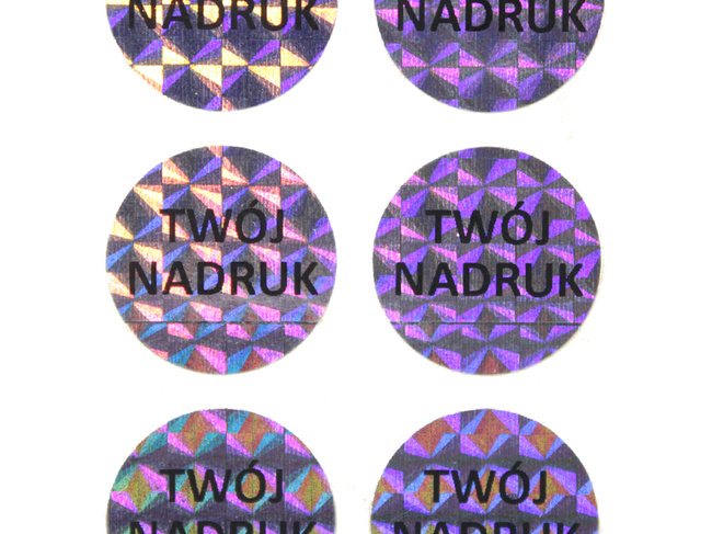 Fi15mm hologram tetragon 500szt twój nadruk