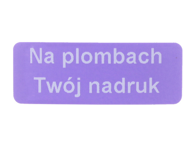 Plomby serwisowe stickery 30x11 purpurowy 1000szt twój nadruk !