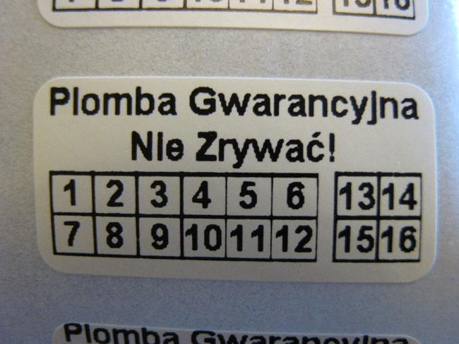 Plomby gwarancyjne 20x10 akrylit kruszące 1000szt twój nadruk !