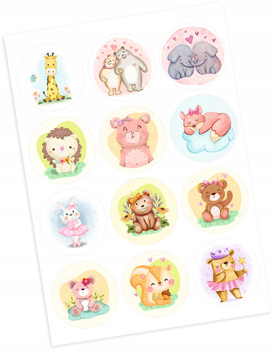 Nakl.dla dziewczynki zwierzątka - a5 - 12 szt