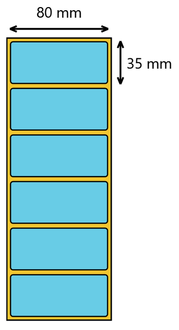 Etykieta termiczna 80x35 niebieska  / 2000 szt / 40