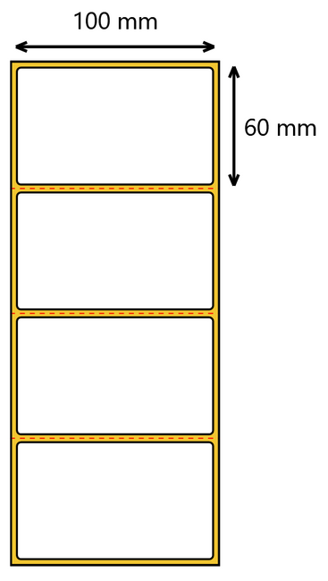 Etykieta termotransferowa 100x60 perforacja / 1000 / 40