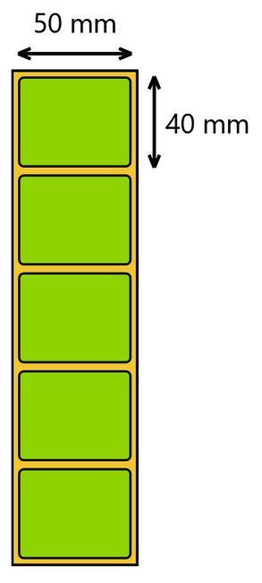 Etykieta termiczna 50x40 zielona / 1000 szt / 40