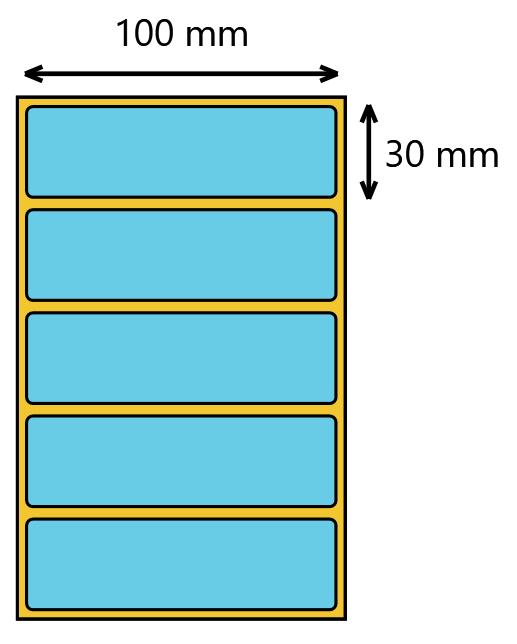 Etykieta termiczna 100x30 niebieska / 2000 szt / 40