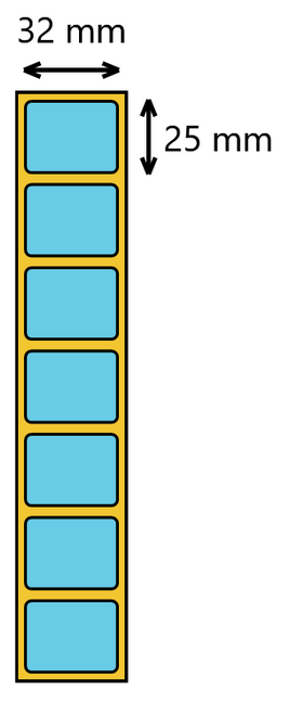 Etykieta termiczna niebieska 32x25 / 2000 szt / 40