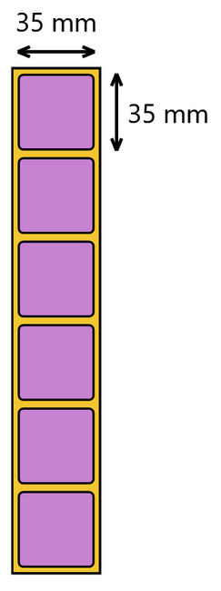 Etykieta termiczna 35x35 fioletowa / 2000 szt / 40