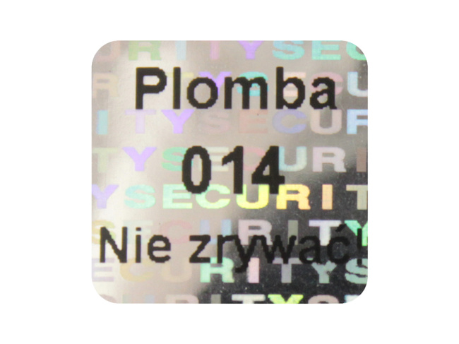 Plomby gwarancyjne stickery 12x12 hologram 500szt twój nadruk !