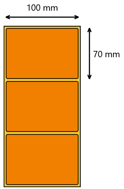 Etykieta termiczna 100x70 pomarańczowa / 1000 szt / 40