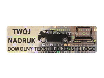 Plomby gwarancyjne stickery 40x12 hologram 500 szt twój nadruk !