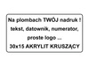 Plomby gwarancyjne 30x15 akrylit kruszące 1000szt twój nadruk !