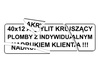 Plomby gwarancyjne 40x12 akrylit kruszące 500szt twój nadruk !