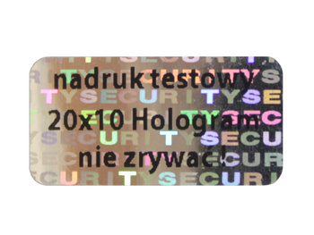 Plomby gwarancyjne stickery 20x10 hologram 1000szt twój nadruk !