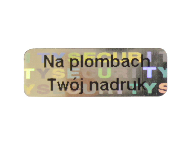 Plomby gwarancyjne stickery 15x5 hologram 1000szt twój nadruk !