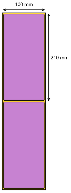Etykieta termiczna 100x210 fioletowa / 350 szt / 40