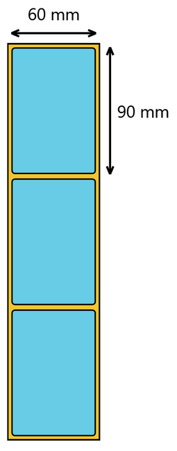 Etykieta termiczna 60x90 niebieska / 500 szt / 40