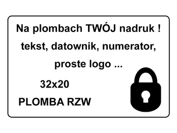 Plomby gwarancyjne stickery 32x20 500szt folia rzw twój nadruk !