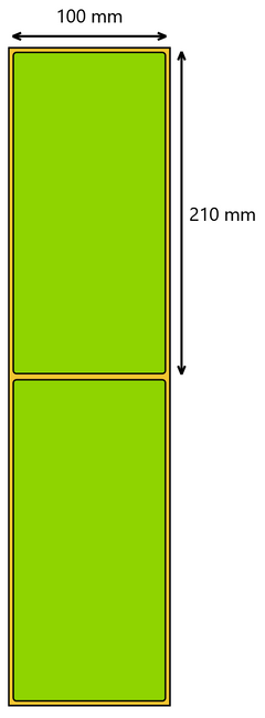Etykieta termiczna 100x210 zielona / 350 szt / 40