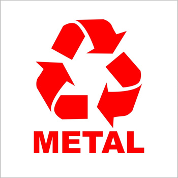 Naklejka foliowa 150x150 segregacja odpadów - metal