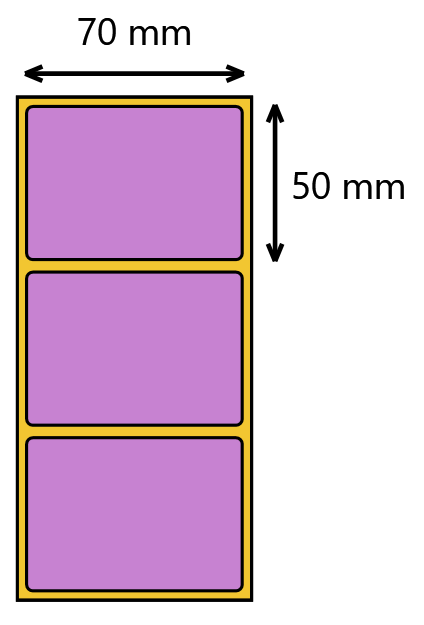 Etykieta termiczna 70x50 fioletowa / 1000 szt / 40